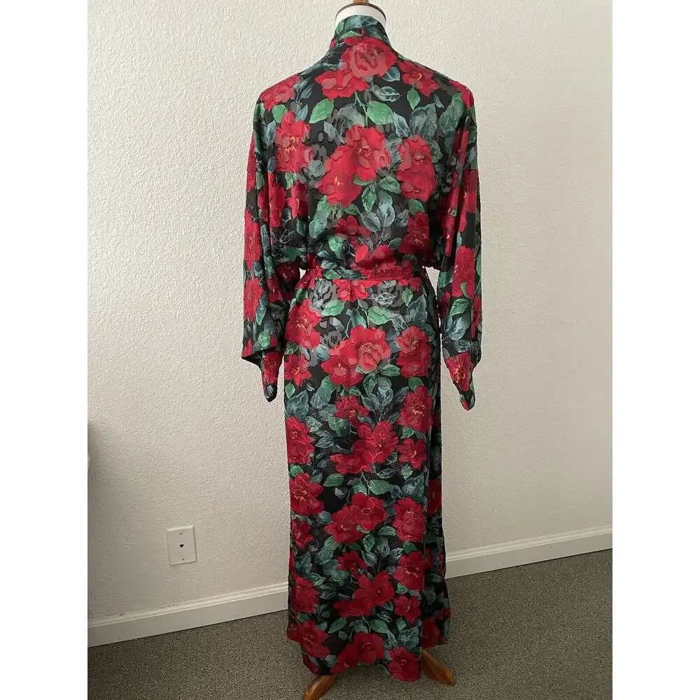 Victoria's Secret Vintage Sleepwear Robe Belted Multicolor Floral